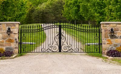 Decorative Iron Driveway Gate